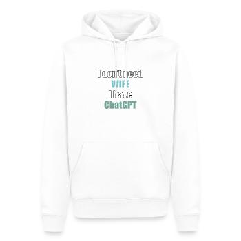 I don't need wife I have chatGPT programmer code - Men’s Premium Organic Hoodie - white - Front - Nico (187cm)