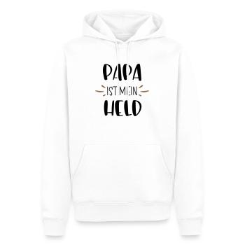 Papa ist mein Held - Männer Premium Bio Hoodie - Weiß - Vorne - Nico (187cm)