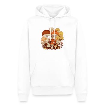 Fleurs et champignons n°5 - Sweat à capuche Premium bio Homme - blanc - Devant - Nico (187cm)