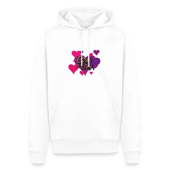 Modèle de paillettes de la Journée des filles - Sweat à capuche Premium bio Homme - blanc - Devant - Nico (187cm)