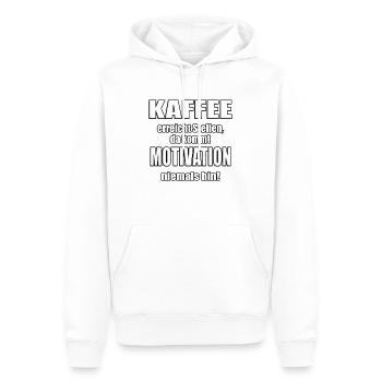 Kaffee vs. Motivation - Männer Premium Bio Hoodie - Weiß - Vorne - Nico (187cm)