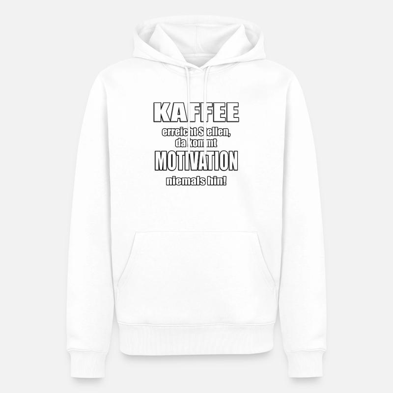 Kaffee vs. Motivation - Männer Premium Bio Hoodie - Weiß