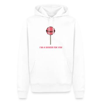 Lolli Design - Männer Premium Bio Hoodie - Weiß - Vorne - Nico (187cm)