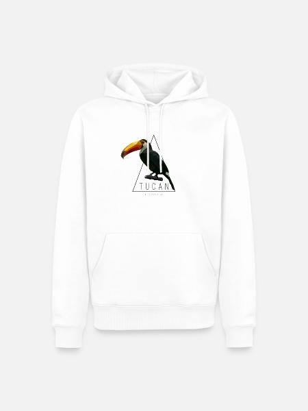 Tucan Low Poly by armadillo TShirt - Herre Premium økologisk hoodie - hvid