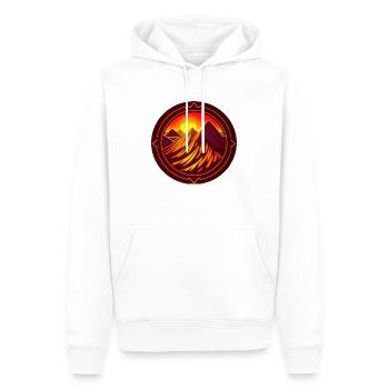 Sonnenuntergang in den Bergen - Männer Premium Bio Hoodie - Weiß - Vorne - Nico (187cm)