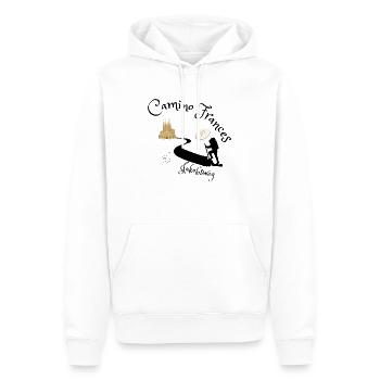 Chemin de Saint-Jacques-de-Compostelle - Camino Frances - Sweat à capuche Premium bio Homme - blanc - Devant - Nico (187cm)
