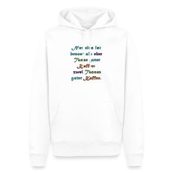 2 Tassen Kaffee - Männer Premium Bio Hoodie - Weiß - Vorne - Nico (187cm)