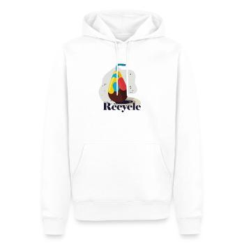 recycler - Sweat à capuche Premium bio Homme - blanc - Devant - Nico (187cm)