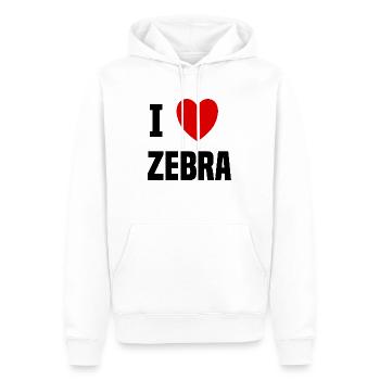 I love Zebra - Sweat à capuche Premium bio Homme - blanc - Devant - Nico (187cm)