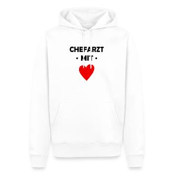 Chefarzt mit Herz - Arzt - Krankenhaus - Doktor - Männer Premium Bio Hoodie - Weiß - Vorne - Nico (187cm)