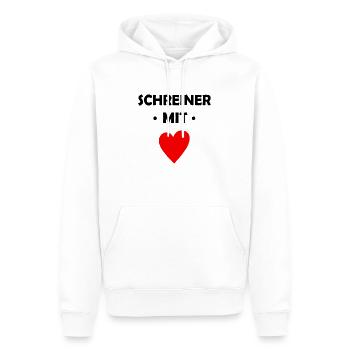 Schreiner mit Herz - Männer Premium Bio Hoodie - Weiß - Vorne - Nico (187cm)
