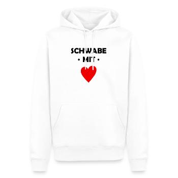 Schwabe mit Herz - Männer Premium Bio Hoodie - Weiß - Vorne - Nico (187cm)