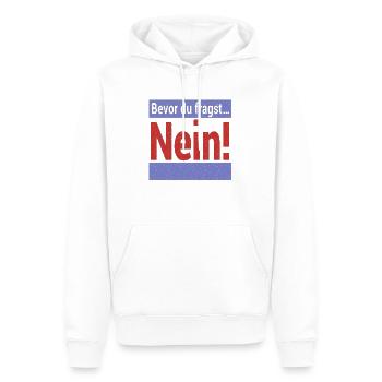 Bevor du fragst Nein! - Männer Premium Bio Hoodie - Weiß - Vorne - Nico (187cm)