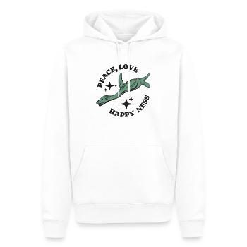 Peace Love Happy Ness Nessi - Männer Premium Bio Hoodie - Weiß - Vorne - Nico (187cm)