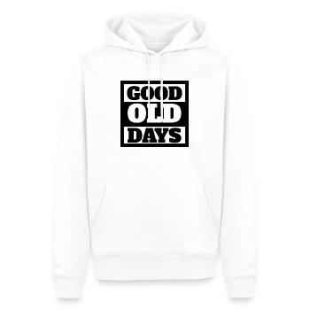 Le bon vieux temps - Sweat à capuche Premium bio Homme - blanc - Devant - Nico (187cm)