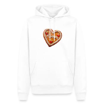 Kirmes-Lebkuchenherz - Männer Premium Bio Hoodie - Weiß - Vorne - Nico (187cm)