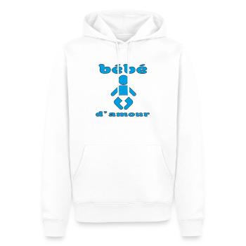 Bébé d'amour - Sweat à capuche Premium bio Homme - blanc - Devant - Nico (187cm)