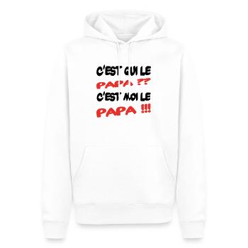 Wer ist der Vater? - Männer Premium Bio Hoodie - Weiß - Vorne - Nico (187cm)