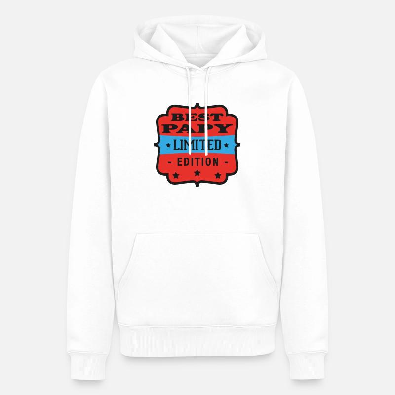 BEST PAPY LIMITED EDITION - Sweat à capuche Premium bio Homme - blanc