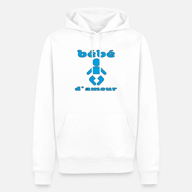 Bébé d'amour - Sweat à capuche Premium bio Homme - blanc
