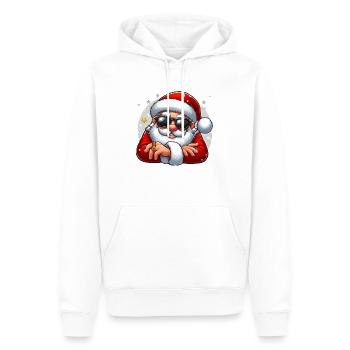 Cooler Weihnachtsmann mit Sonnenbrille - Männer Premium Bio Hoodie - Weiß - Vorne - Nico (187cm)