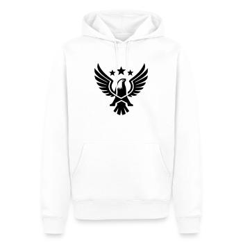 aigle, faucon, étoiles, symbole, armoiries, pictogramme, vecteur, - Sweat à capuche Premium bio Homme - blanc - Devant - Nico (187cm)