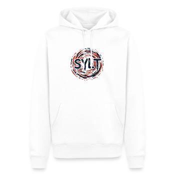 Sylt - Nordsee - Deutschland - Kampen - Insel - Männer Premium Bio Hoodie - Weiß - Vorne - Nico (187cm)