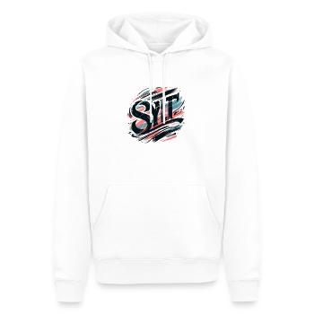 Sylt - Nordsee - Deutschland - Kampen - Insel - Männer Premium Bio Hoodie - Weiß - Vorne - Nico (187cm)