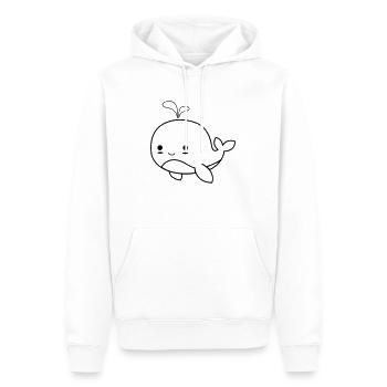 Bébé baleine 01 - Sweat à capuche Premium bio Homme - blanc - Devant - Nico (187cm)