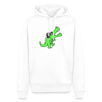 Crocodile DJ Cool Dino Party Club Musique Écouter Fun - Sweat à capuche Premium bio Homme - blanc - Devant - Nico (187cm)