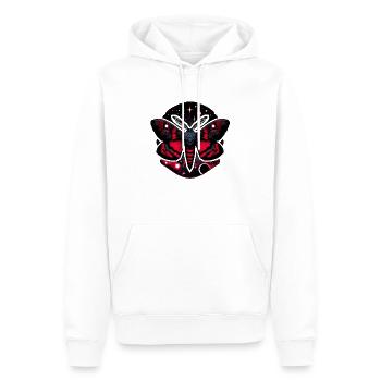 Red and Black Cosmic Moth - Celestial Mystical - Men’s Premium Organic Hoodie - white - Front - Nico (187cm)