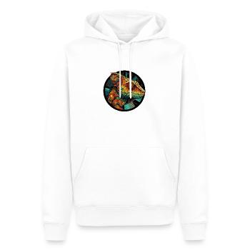 caméléon - Sweat à capuche Premium bio Homme - blanc - Devant - Nico (187cm)