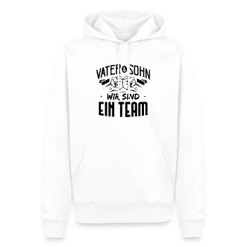 Father and son, we are a team - Men’s Premium Organic Hoodie - white - Front - Nico (187cm)