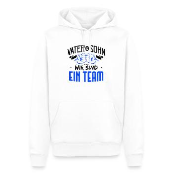Father and son, we are a team - Men’s Premium Organic Hoodie - white - Front - Nico (187cm)