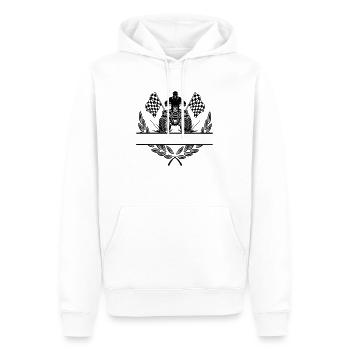Quad vélo drapeaux laurier couronne bannière - Sweat à capuche Premium bio Homme - blanc - Devant - Nico (187cm)