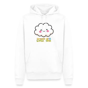 Dream Big Little One - Nuage de dessin animé souriant - Sweat à capuche Premium bio Homme - blanc - Devant - Nico (187cm)