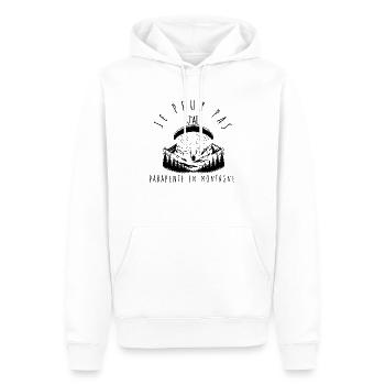 Je peux pas, j'ai Parapente en montagne - Sweat à capuche Premium bio Homme - blanc - Devant - Nico (187cm)
