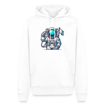 Astronaute de bande dessinée de l’espace - Sweat à capuche Premium bio Homme - blanc - Devant - Nico (187cm)