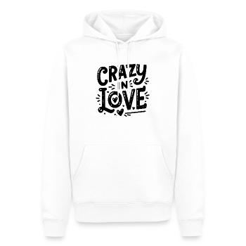 Fou amoureux - Sweat à capuche Premium bio Homme - blanc - Devant - Nico (187cm)