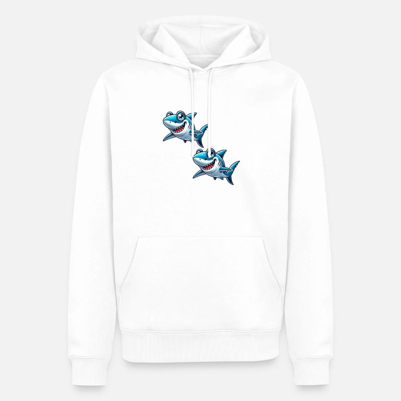 hai shark comic 2 - Männer Premium Bio Hoodie - Weiß