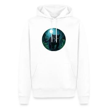 Panthère noire au clair de lune - Sweat à capuche Premium bio Homme - blanc - Devant - Nico (187cm)