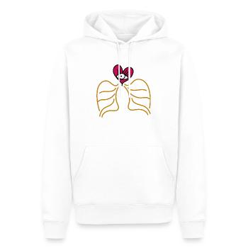 Heart with angel wings, cool - Men’s Premium Organic Hoodie - white - Front - Nico (187cm)