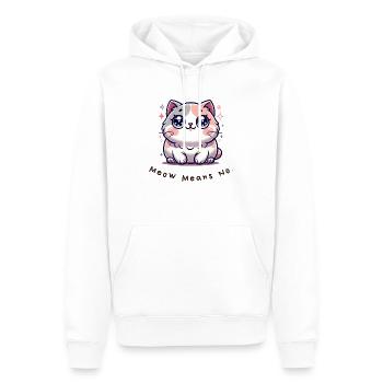 Miaou signifie non - Chemise pour chat drôle - Sweat à capuche Premium bio Homme - blanc - Devant - Nico (187cm)
