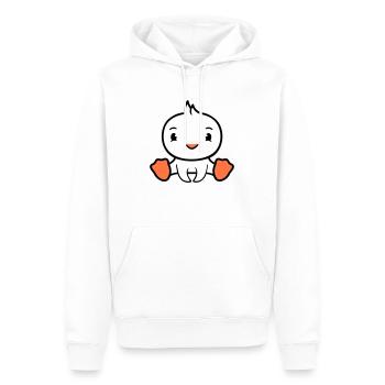 Bird sitting happy duck cute cute friendly - Men’s Premium Organic Hoodie - white - Front - Nico (187cm)