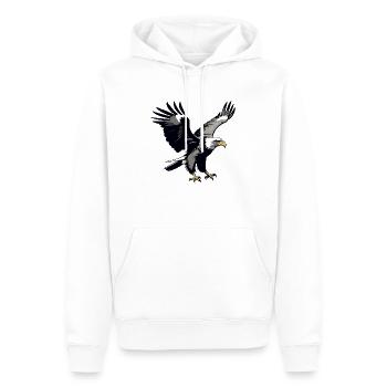 aigle - Oiseau mignon autocollant - Sweat à capuche Premium bio Homme - blanc - Devant - Nico (187cm)