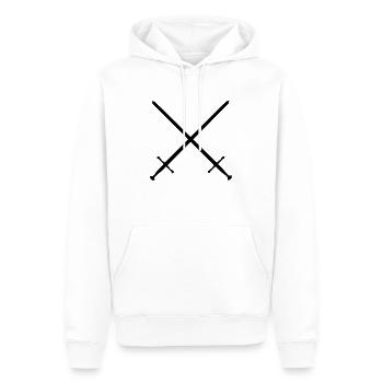 gekreuzte Schwerter - Männer Premium Bio Hoodie - Weiß - Vorne - Nico (187cm)