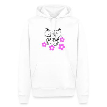 twin girls © - Männer Premium Bio Hoodie - Weiß - Vorne - Nico (187cm)