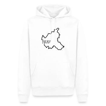 Hamburg Umriss mit Koordinaten - Männer Premium Bio Hoodie - Weiß - Vorne - Nico (187cm)