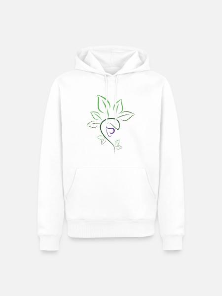 Pflanzen Kontur - Männer Premium Bio Hoodie - Weiß