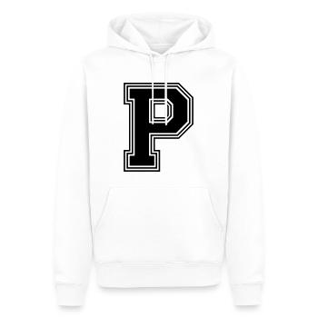 P_letter_P_(w31) - Men’s Premium Organic Hoodie - white - Front - Nico (187cm)